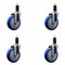 Service Caster 5'' Blue Poly Wheel Swivel 1-1/4'' Expanding Stem Caster Set, 4PK SCC-EX20S514-PPUB-BLUE-114-4 - alternate 1